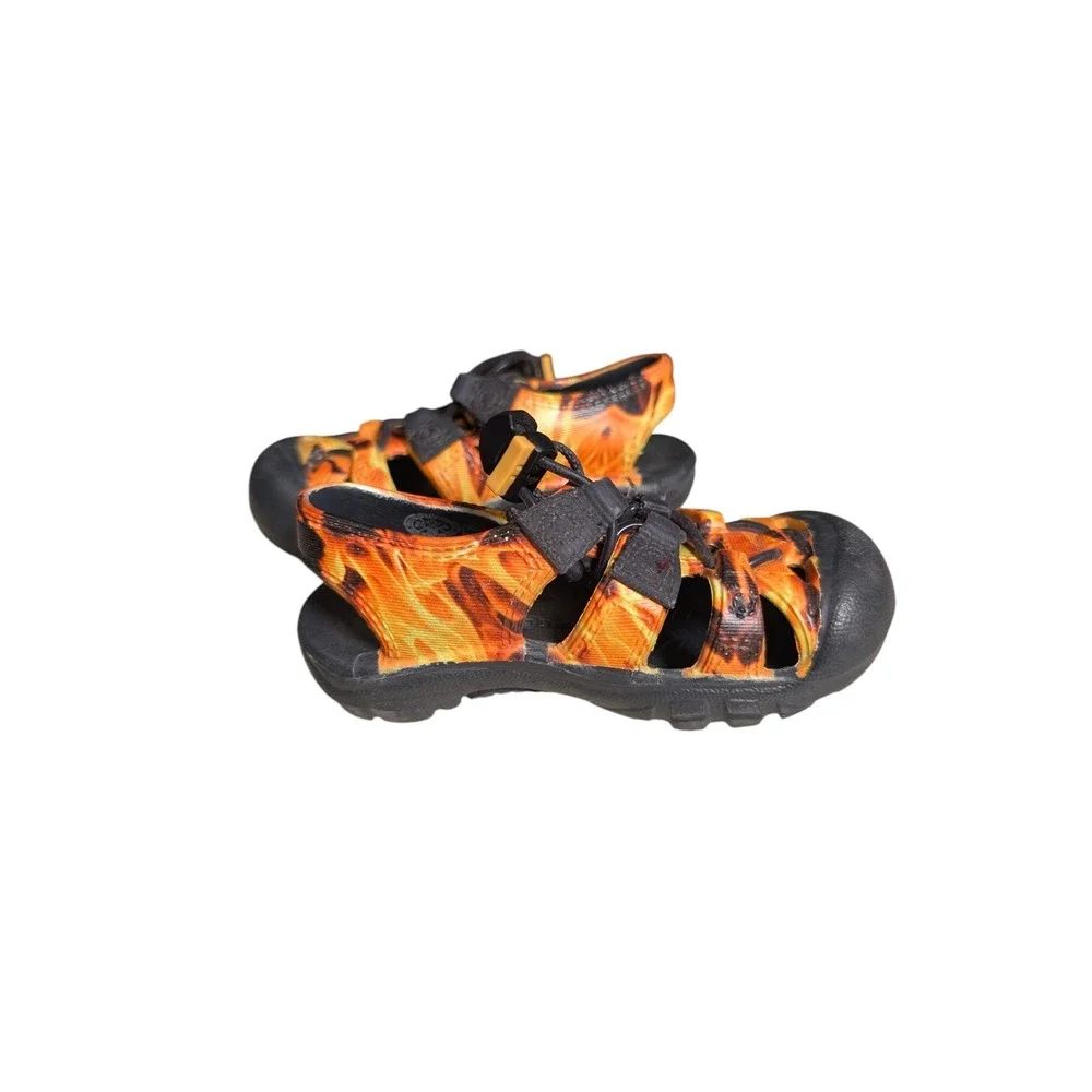 Keen Newport H2 Toddler Size 5 Orange Flame Print Waterproof Sport Sandals